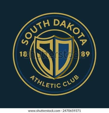 South Dakota athletic club. Sport vector logo.