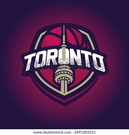 Basketball club logo, emblem, designs with ball. Toronto Sport badge vector illustration