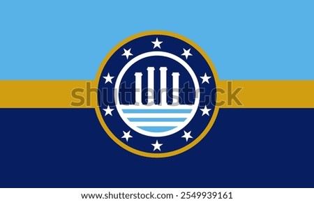 Flag of Evansville, Indiana, USA.