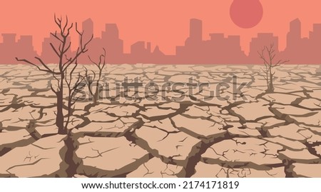 Similar – Image, Stock Photo Dry cracked ground in nature