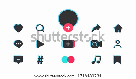 Social media templates design buttons web application. Web symbols, app, ui. User interface element. Vector illustration Stock fotó © 