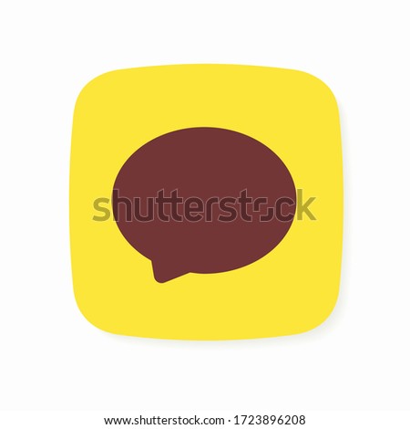 Chat messenger icon. Social media network concept. The yellow message button. Web design. User interface element. Vector illustration