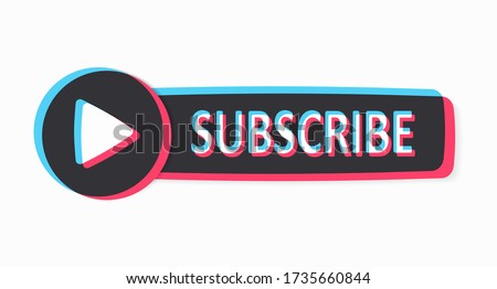 Button to subscribe to a channel, blog in the colors of a popular social network. User interface, ui. Vector illustration Stock fotó © 