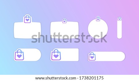 Set of clean stickers to support business in the style social media. Small business support set of colored stickers. Vector illustration