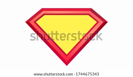 Shield superhero templates on a white background. Color bright shield drawn in a flat style. Vector illustration