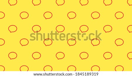 Yellow pattern with red message borders on it. Color pattern in the style of modern messengers. Vector illustration