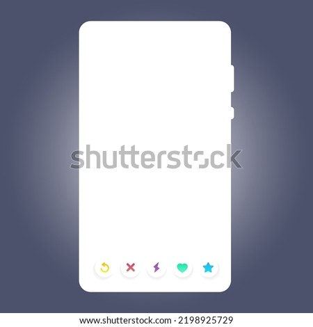 Concept of social networks. Mobile device frame. Mobile app. Ready-made site interface. Vector illustration
