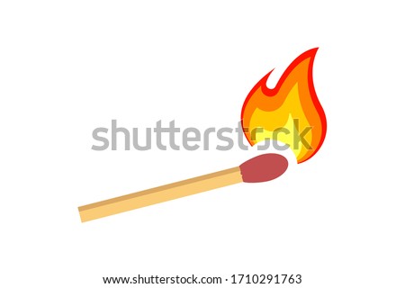 Fire on a match. Burning Fire. Warm. Ignition of a match
