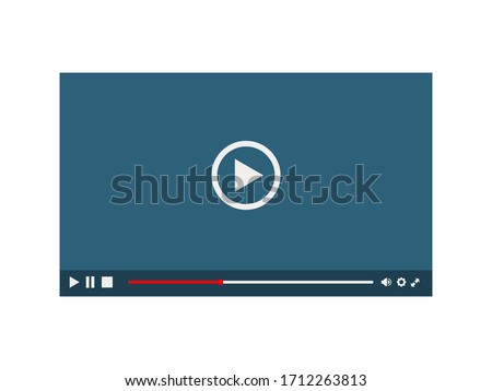 Video Player Illustration. Vector illustration of a blue video player. Different buttons. Play, stop, resume buttons