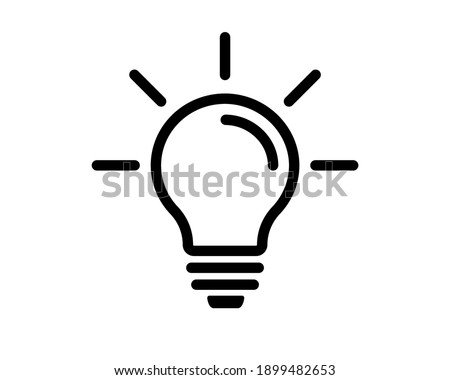 Lightbulb line icon. Electric lamp icon isolated on white. Vector illustration.
