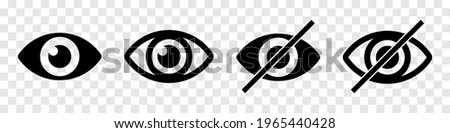 Eye Icons isolated on transparent background. Vector icons for design.