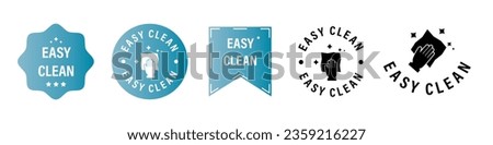 Easy Clean - set of vector labels for cleaning chemicals. 