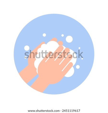 Hands Washing. Soap bubbles and hands - vector illustration.