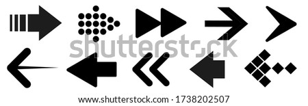 Set arrow icon. Collection different arrows sign. Black vector arrows vector