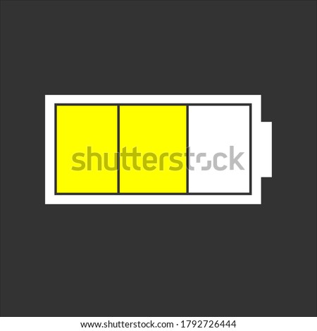 battery cell charging icon for phones and industrial cells circuit. Yellow battery charge icon vector