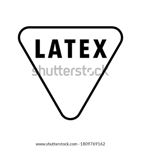 Items and medical supplies with latex, information plate for the prevention of allergies. Vector icon