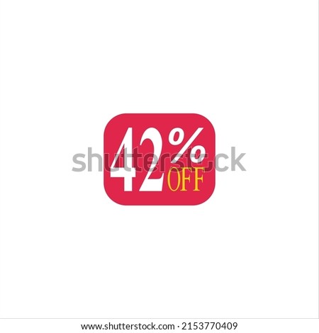 42 offer tag discount vector icon stamp on a white background