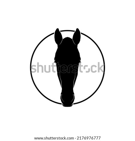 Horse Head Silhouette, Flat Style. can use for Logo Gram, Apps, Website, Art Illustration, Icon-Symbol, Pictogram or Graphic Design Element. Vector Illustration