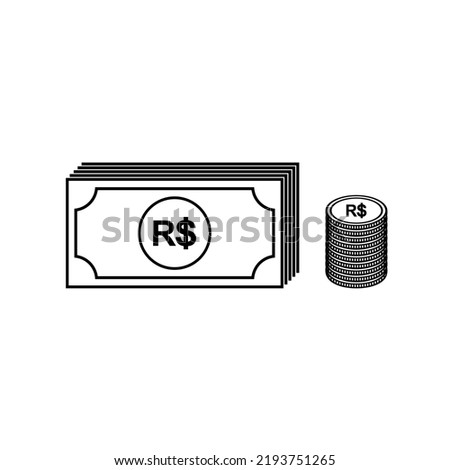 Brazil Currency Symbol, Brazilian Real Icon, BRL Sign. Vector Illustration
