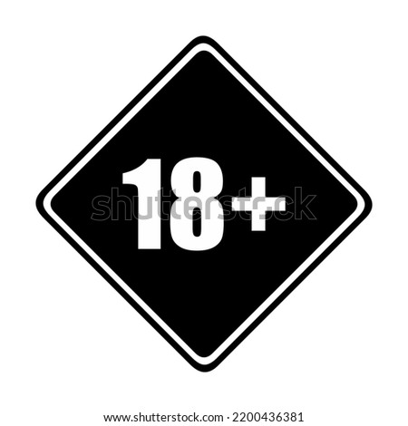 Sign of Adult Only for Eighteen Plus 18+ and Twenty One Plus 21+ Age. Age Rating Icon Symbol. Vector Illustration