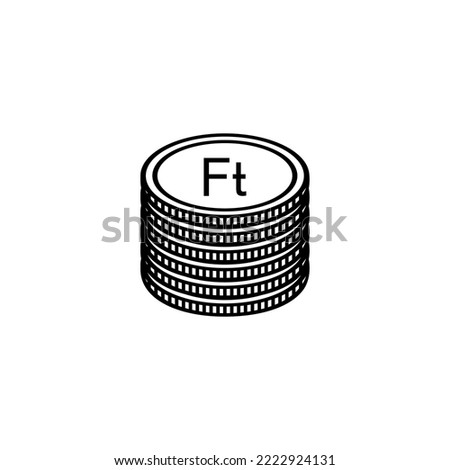 Hungary Currency Icon Symbol. Hungarian Forint, HUF Sign. Vector Illustration