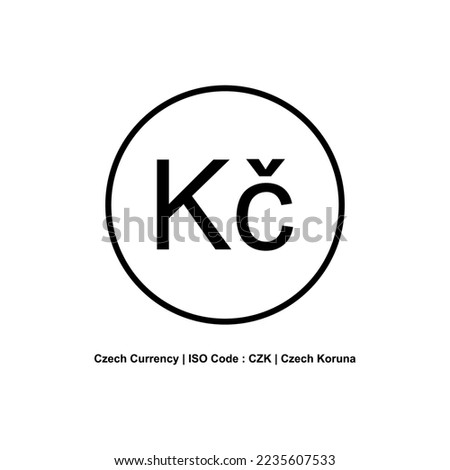 Czech Republic Currency Icon Symbol, Czech Koruna, CZK Sign. Vector Illustration