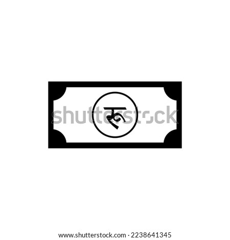 Nepal Currency Symbol, Nepalese Rupee Icon, NPR Sign. Vector Illustration