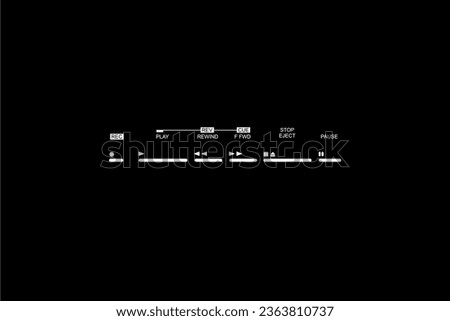 Silhouette of the Tape Deck Buttons, Records, Play, Fast, Forward, Rewind, Stop, Eject, and Pause. Vector Illustration