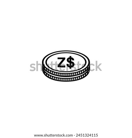 Zimbabwe Currency Symbol, The Zimbabwean Dollar Icon, ZWD Sign. Vector Illustration