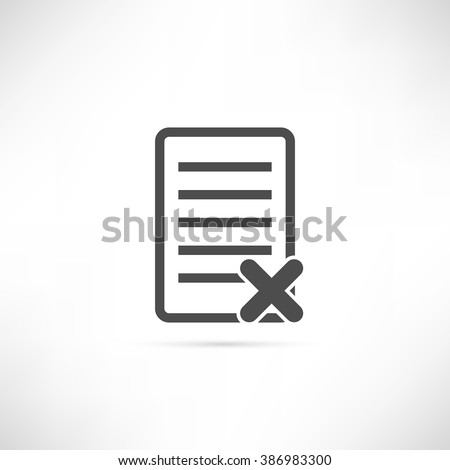 Text or file delete icon in simple outline design. EPS10 vector illustration.