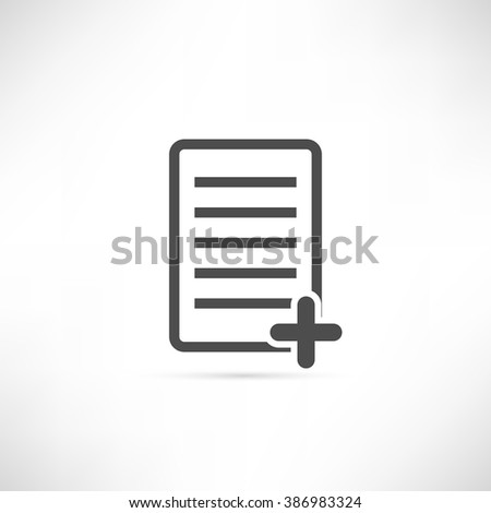 Text Or file add icon in simple outline design. EPS10 vector illustration.