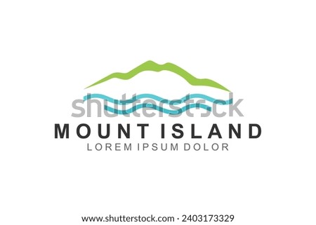 Mountain island logo design park outdoor icon symbol 