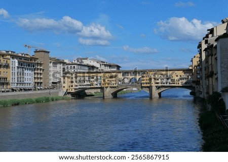 Image, Stock Photo Iconic Vecchio Bridge in Florence over river Arno called Ponte Vecchio