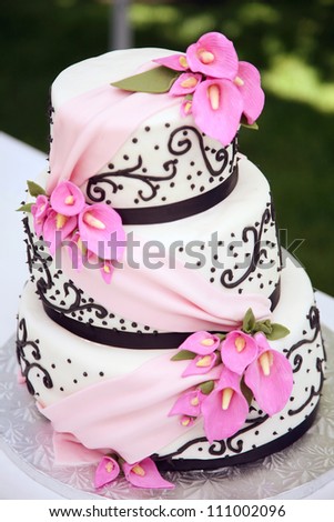 White Wedding Cake - stock photo
