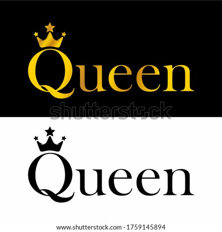 Queen logo with crown and stars vector you can use for your branding logo or personal logo or company