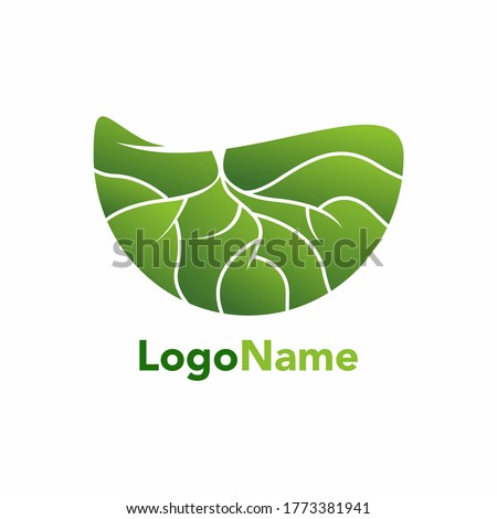 Green roots in the soil logo template
