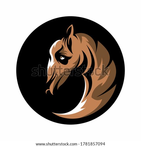 Horse on the dark place circle