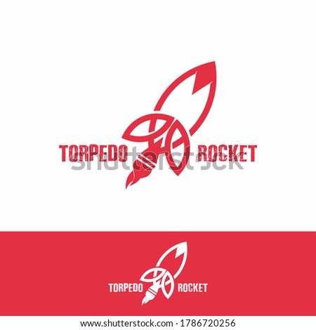 Torpedo rocket pink red vector logo template