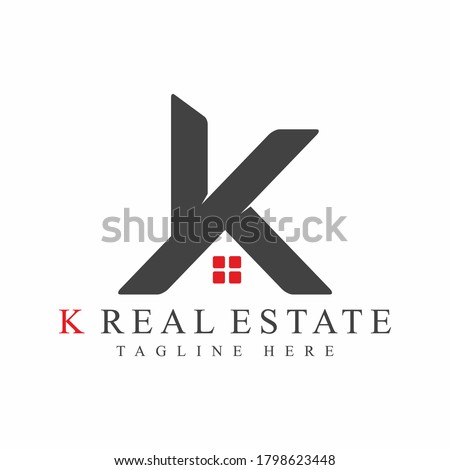 K real estate shape vector logo template