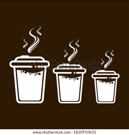 Paper cup coffee in 3 size vector
