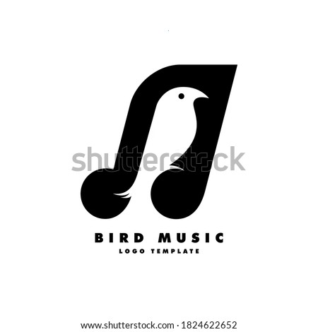 Bird music icon vector template