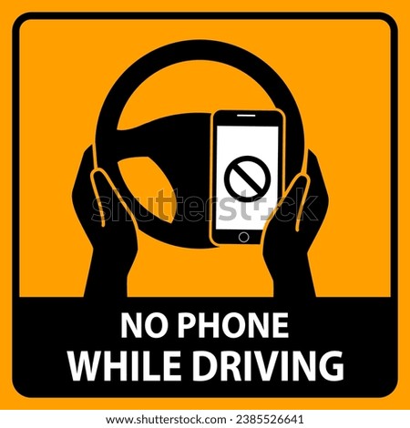Steering wheel icon. Driver. Driving car. No phone or  texting while driving. No Using a mobile phone while driving. Vector icon 