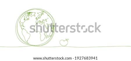 Sustainability development background banner with hand drawn, Save the world, Environmental and Ecology concept, Vector illustration