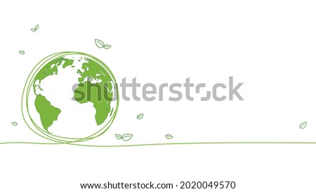 Sustainability development background banner with hand drawn, Save the world, Environmental and Ecology concept, Vector illustration