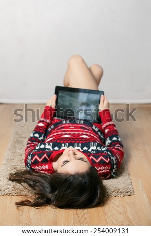 girl lying on the floor