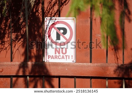 Similar – Image, Stock Photo Detail of prohibited park bikes sticker in Amsterdam