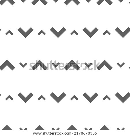 Vector. Grey and white abstract ethnic seamless pattern. Background of angle brackets. Mosaic. Design of packaging paper, textile printing, web design, cover, advertising and typographic products.