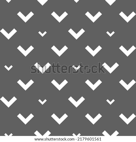 Vector. Grey and white abstract ethnic seamless pattern. Background of angle brackets. Mosaic. Design of packaging paper, textile printing, web design, cover, advertising and typographic products.