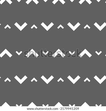 Vector. Grey and white abstract ethnic seamless pattern. Background of angle brackets. Mosaic. Design of packaging paper, textile printing, web design, cover, advertising and typographic products.