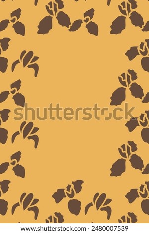 Vector. Hand drawn floral pattern. Vertical background, copy space for text. Template for postcard, wedding and party invitation, flyer, cover, brochure, social media post, magazine, poster, banner.